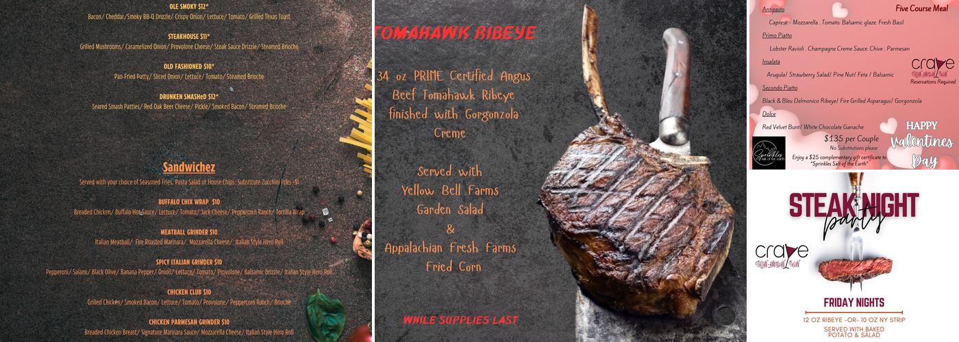 Crave Menu