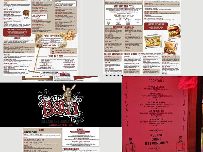 The Barn Menu