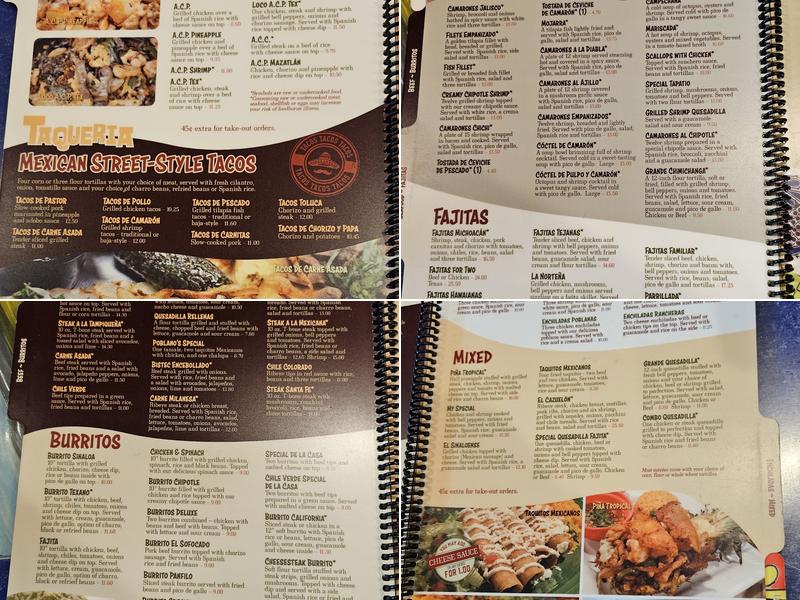 Poblanos Mexican Grill Menu