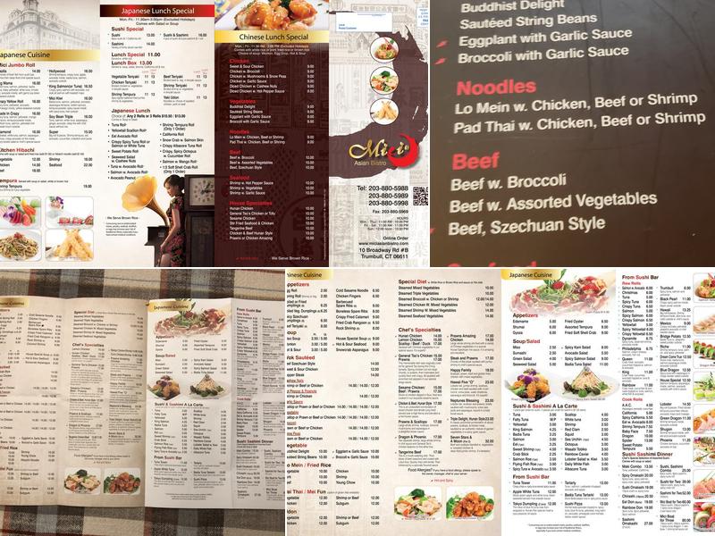 Mici Asian Bistro Menu