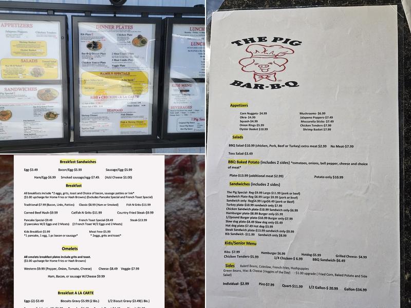 The Pig Bar-B-Q Menu