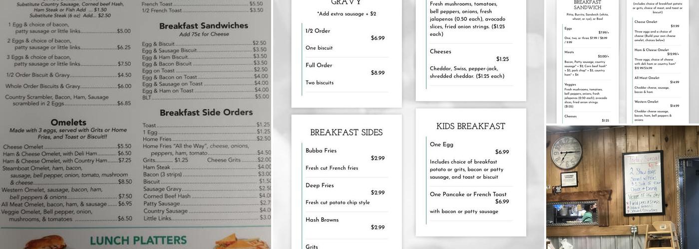 Steamboat Lilly's Menu