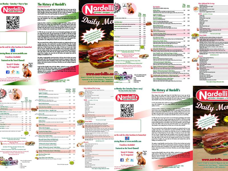 Nardelli's Grinder Shoppe Menu