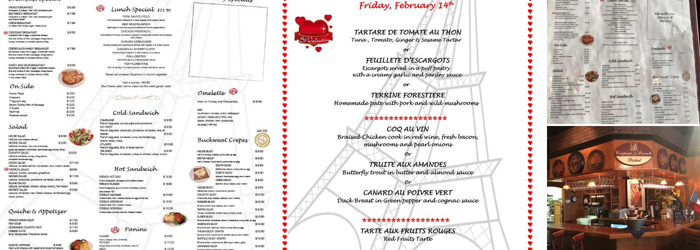 Paris Bistrot Menu