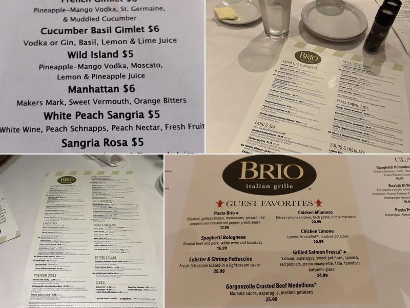 Brio Italian Grille Menu