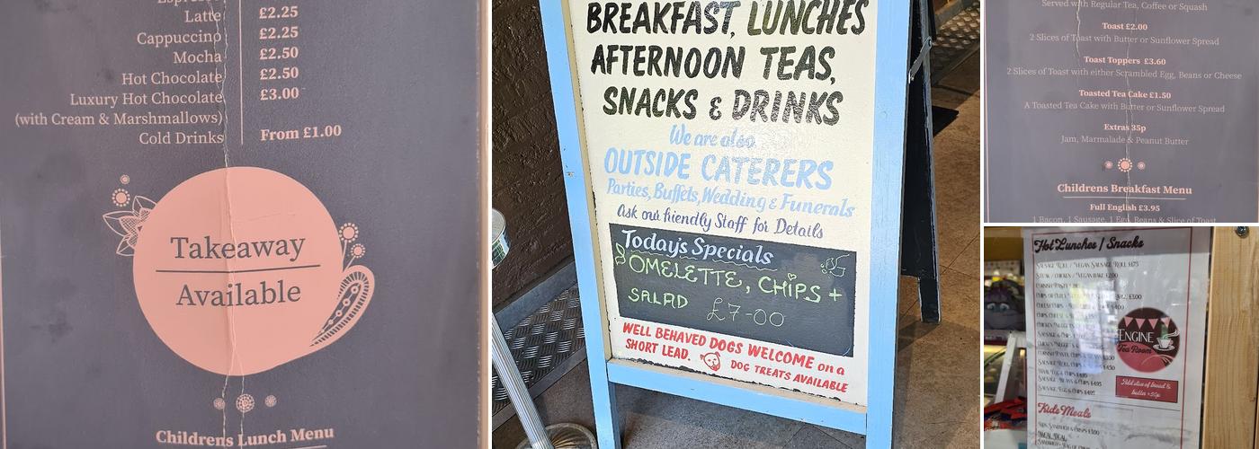 Engine Room Café at Coalhouse Fort Menu