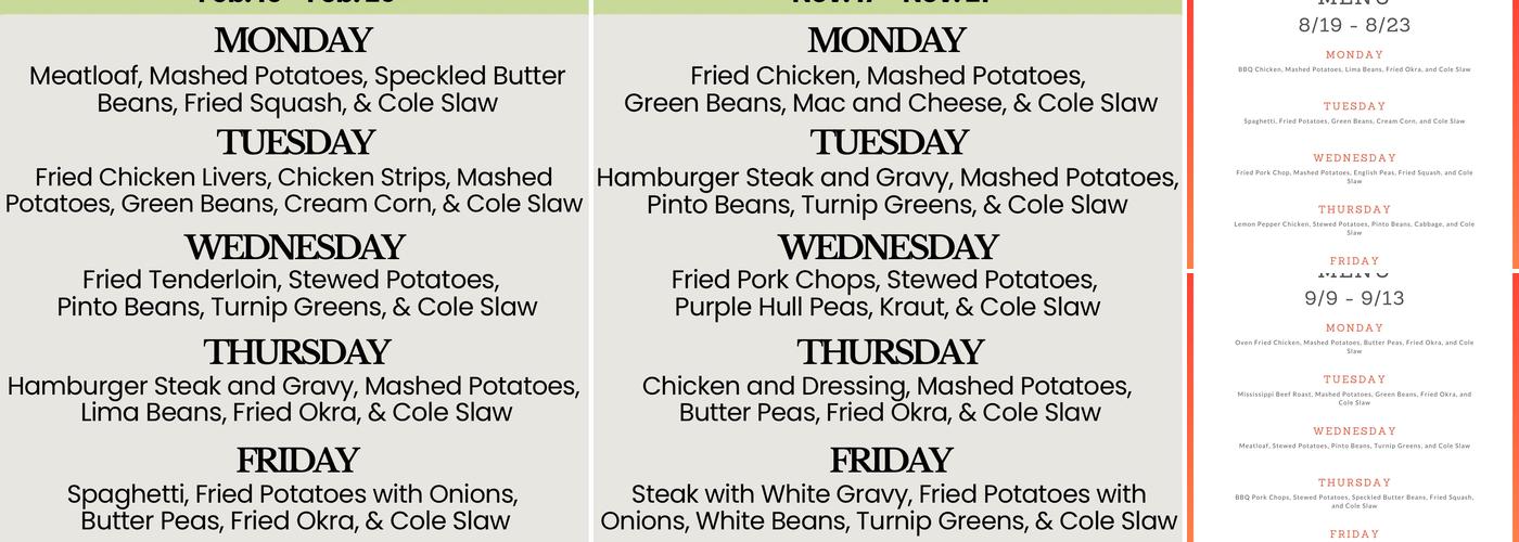 Burgers & Stuff Menu