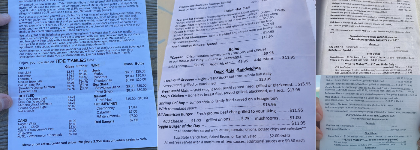Tide Tables Restaurant and Marina, Bradenton Menu, Reviews (600