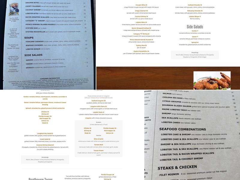 Dry Dock Waterfront Grill Menu