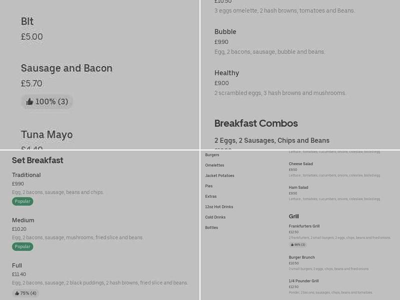 Sizzling Cafe Gravesend Menu