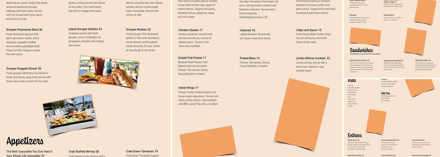The Ugly Grouper Menu