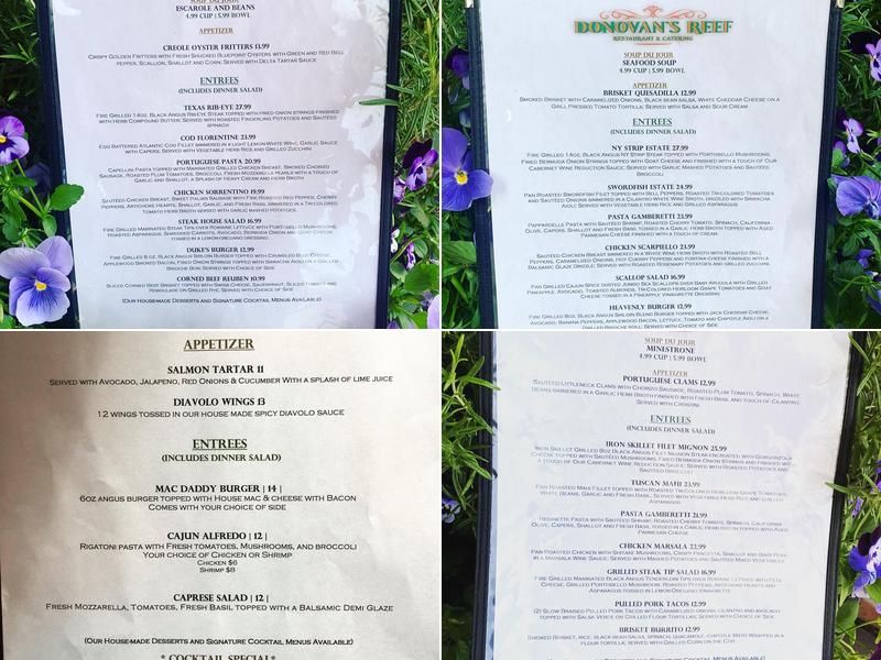 Donovan's Reef Restaurant Menu