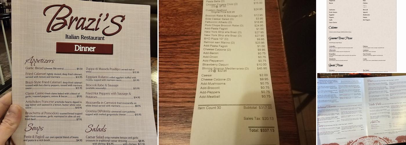Brazi's Italian Restaurant Menu