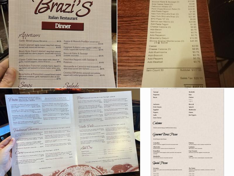 Brazi's Italian Restaurant Menu