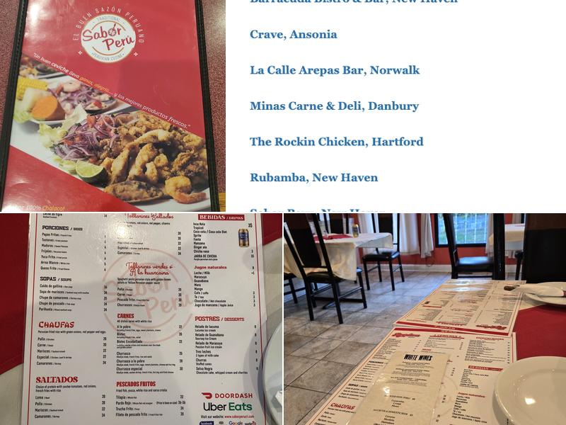 Sabor Peru - Ceviche Seafood Menu