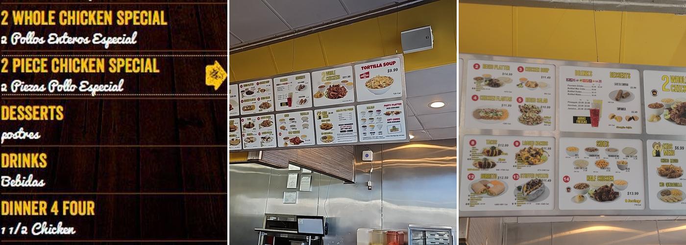 Pollo Regio Menu