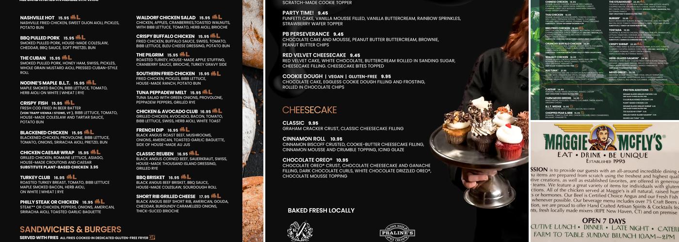 Maggie McFly's l Manchester Menu