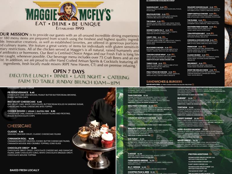 Maggie McFly's l Manchester Menu