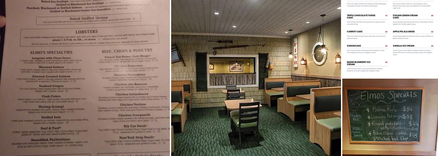 Elmo's Dockside Menu