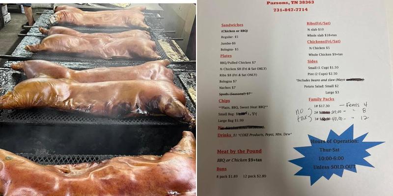 Ramey's Bar B Que Menu