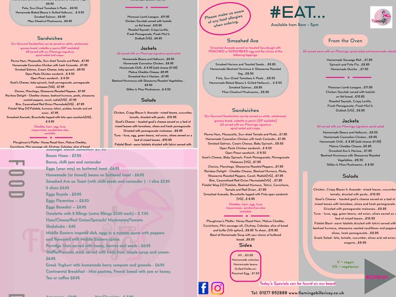 Flamingo Menu