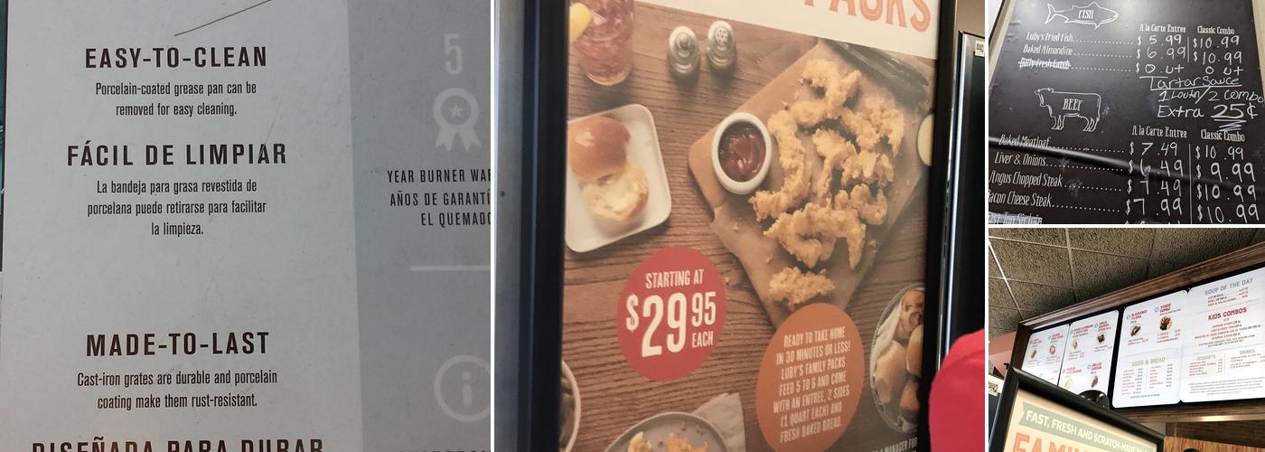 Luby's Menu