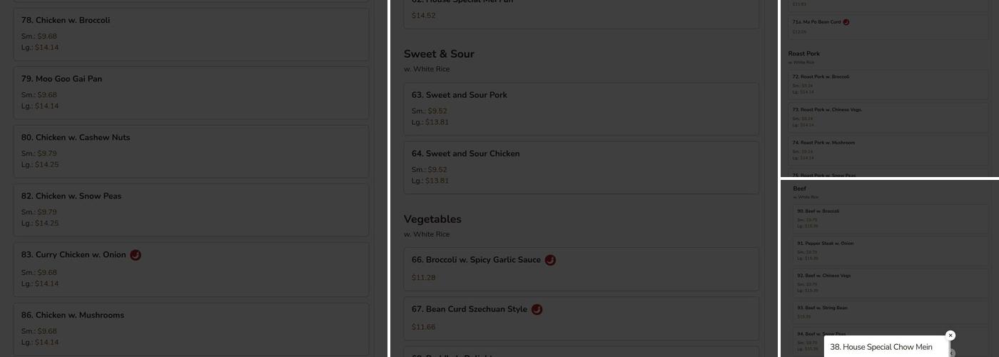 James Kitchen Menu