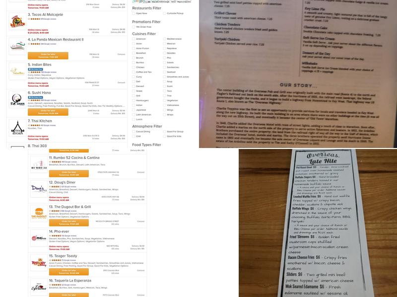 Overseas Pub & Grill Menu