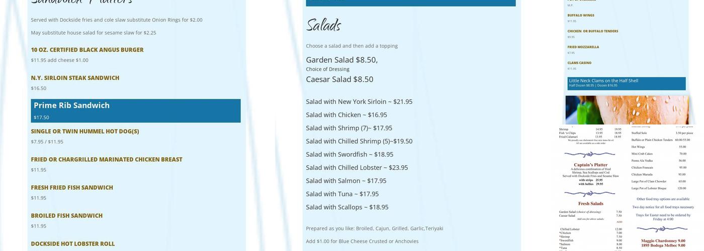 Dockside Seafood and Grill Menu