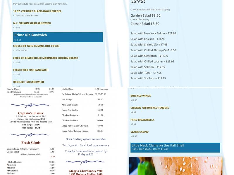 Dockside Seafood and Grill Menu