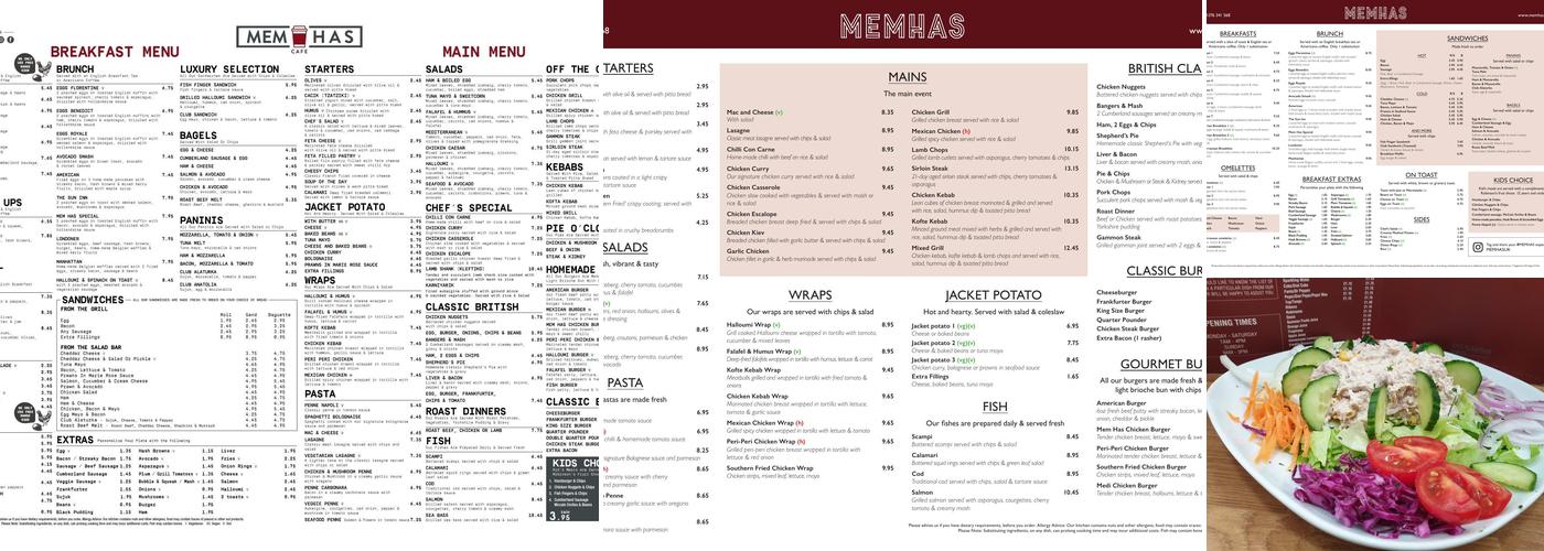 Mem Has Cafe Menu