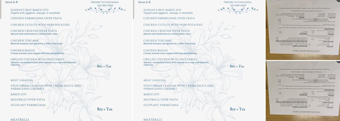 Crostini Menu