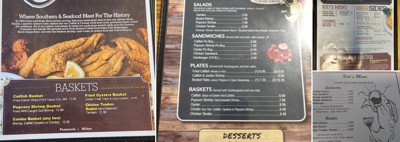 David's Catfish House Menu