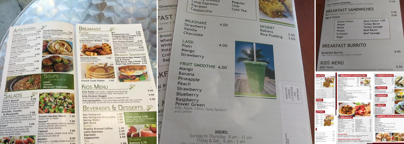 Tribe Café & Grill Menu