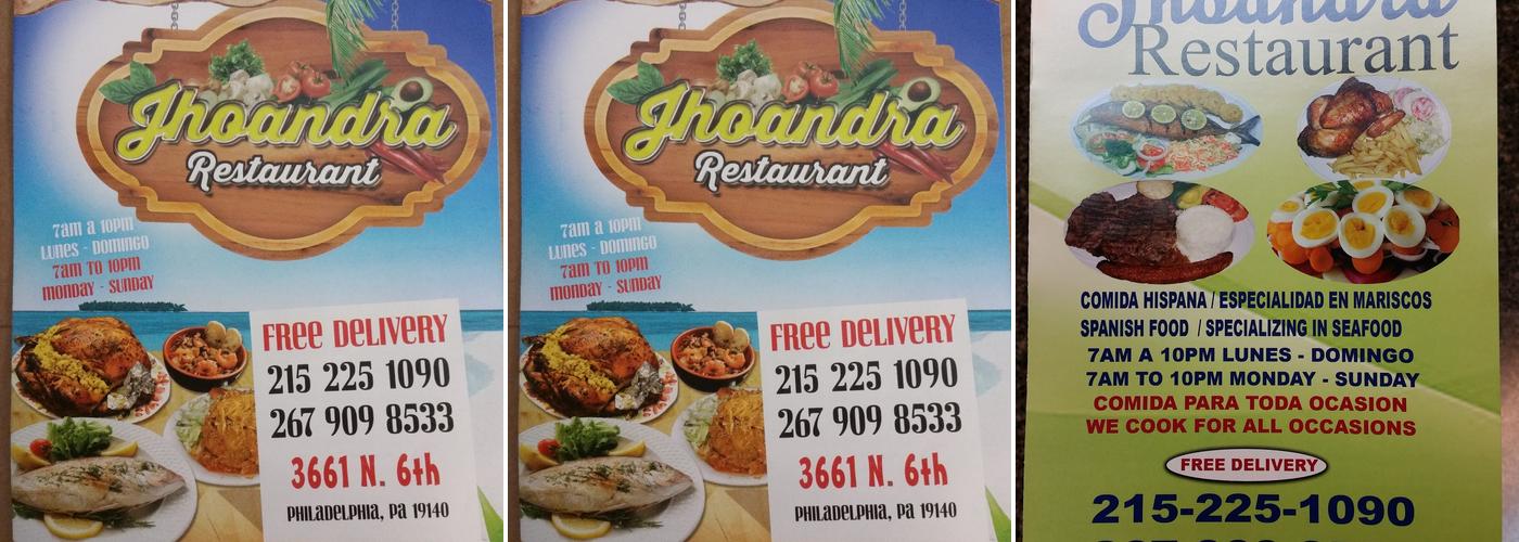 Jhoandra Restaurant Menu