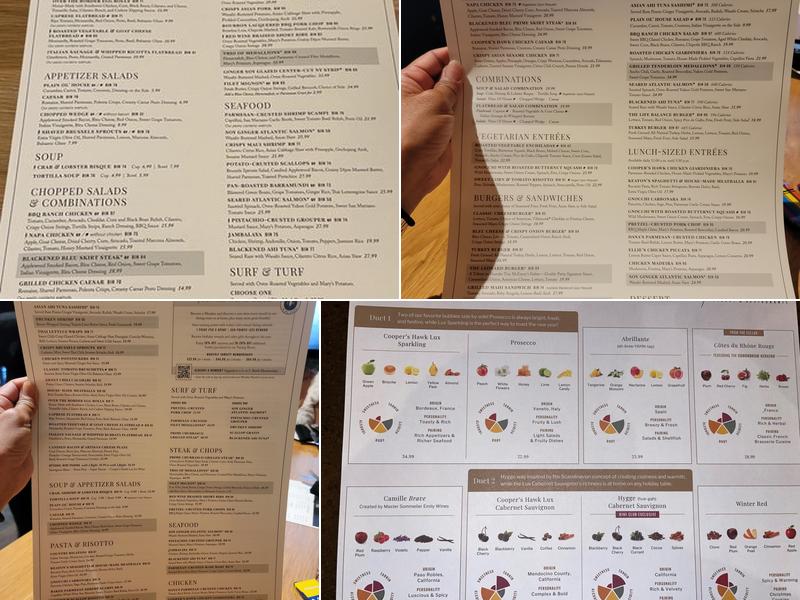 Cooper's Hawk Winery & Restaurant- Jacksonville Menu