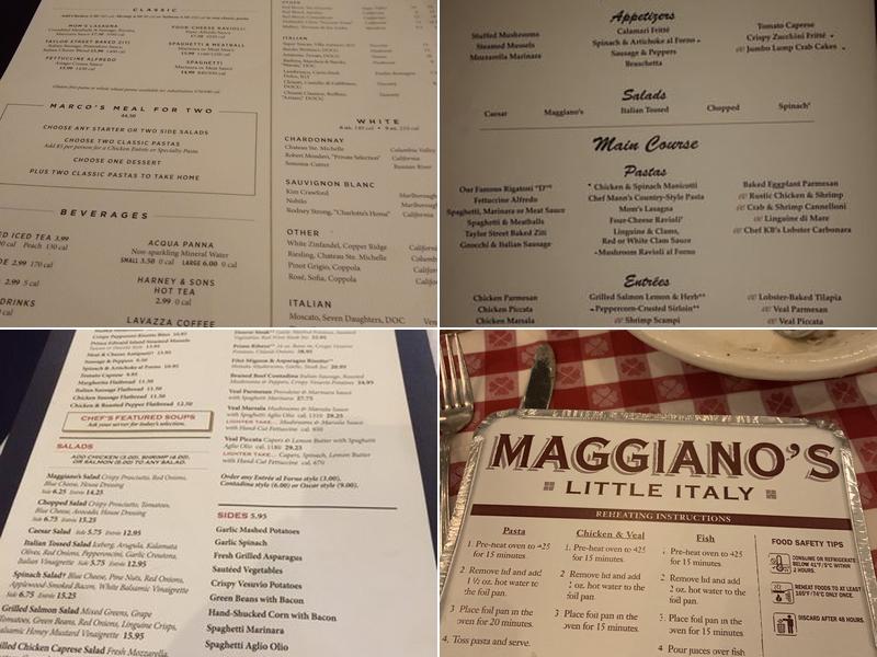 Maggiano's Little Italy Menu