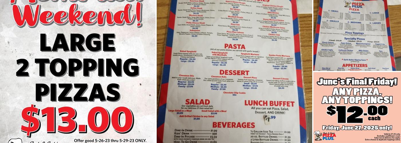 Pizza Plus Menu