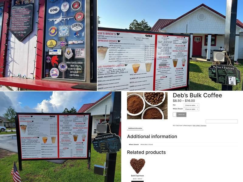 Deb's Coffee Drive-Thru Menu