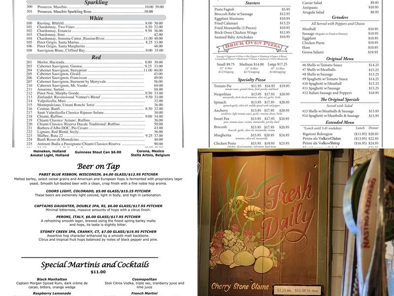 First and Last Tavern Hartford Menu