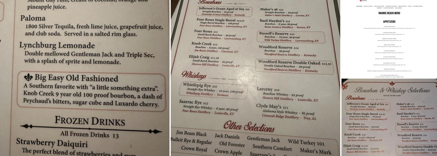 Louisiana Lagniappe Menu