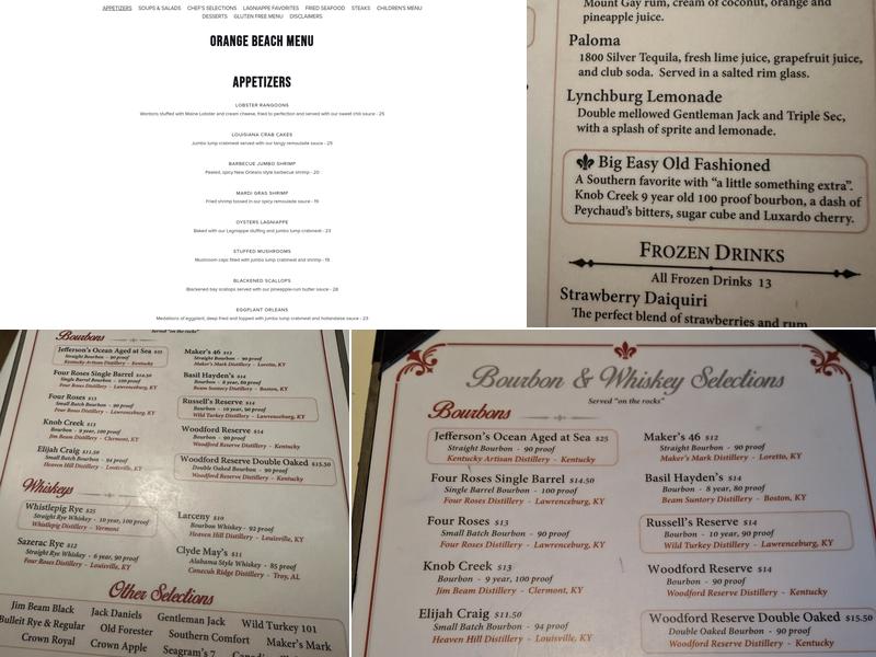 Louisiana Lagniappe Menu