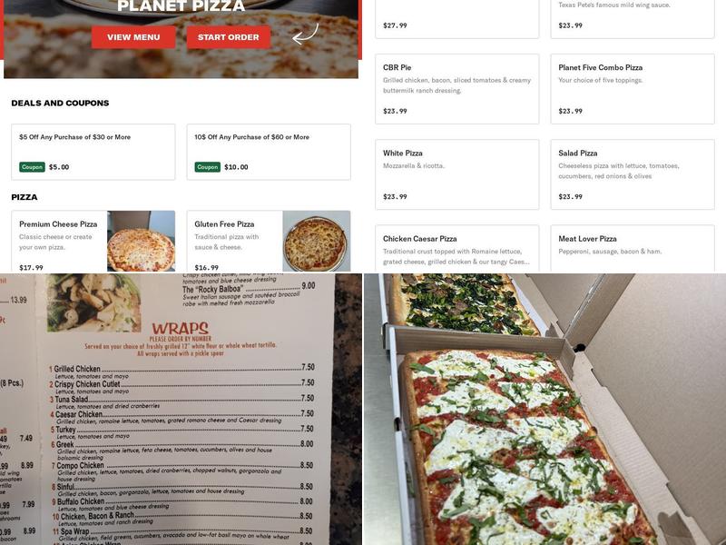 Planet Pizza Menu