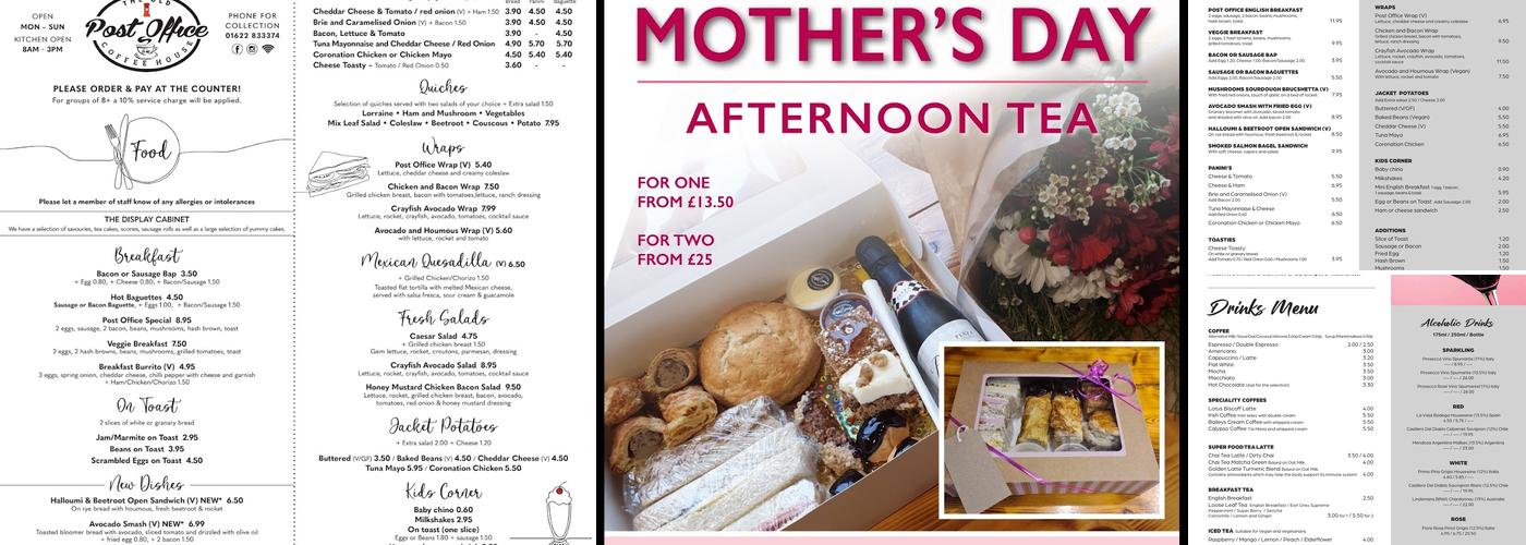 The Old Post Office Coffee House Menu