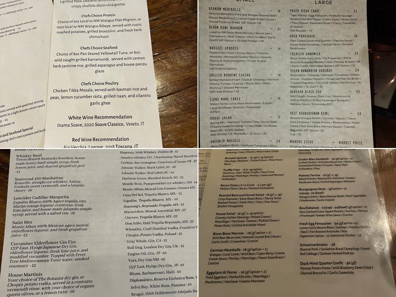 Aceq Restaurant Menu