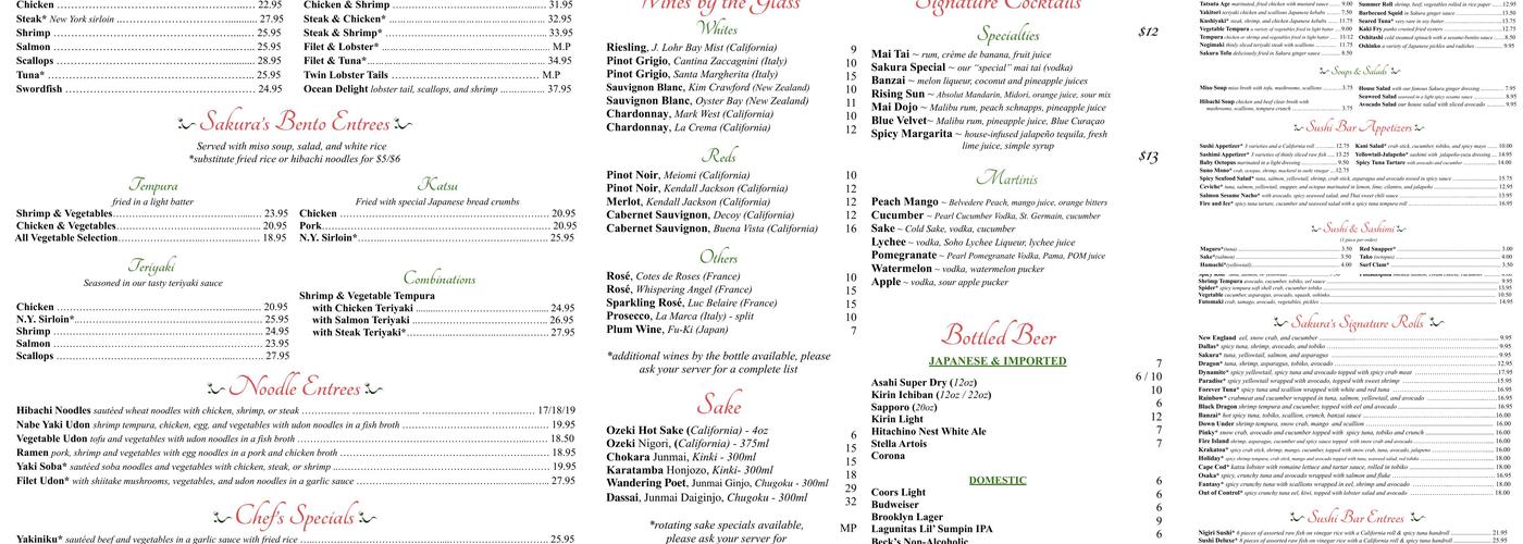 Sakura Menu