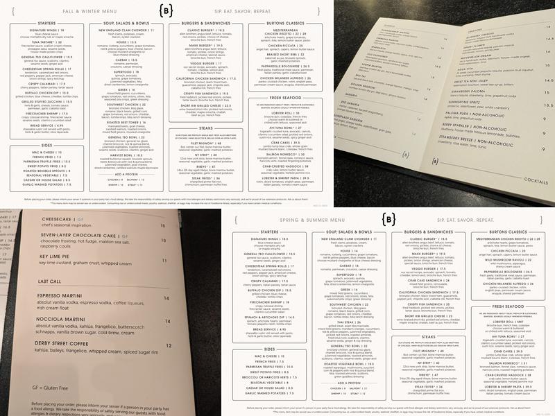 Burtons Grill & Bar Menu