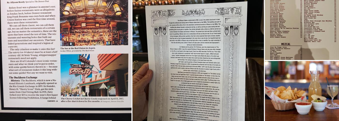 Minturn Saloon Menu
