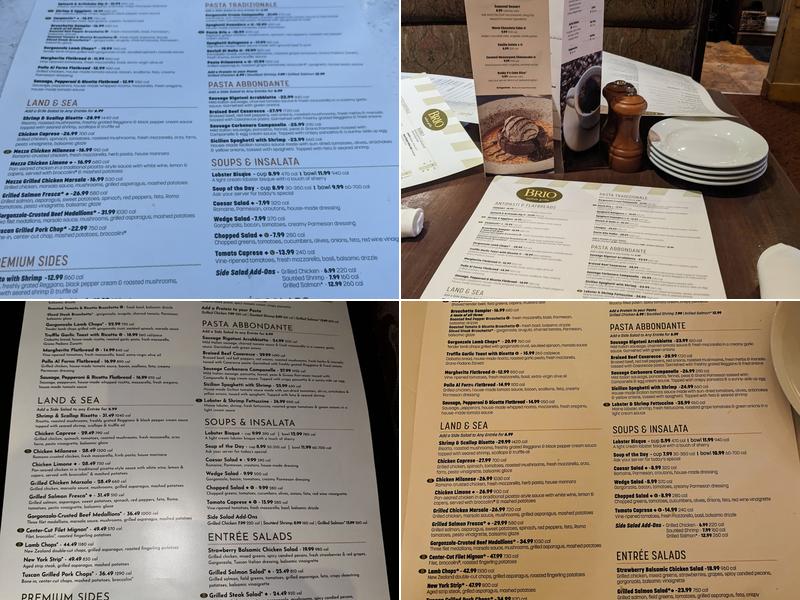 Brio Italian Grille Menu