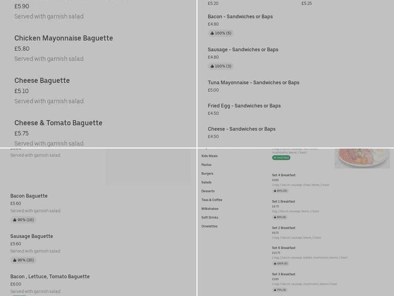 Friends cafe strood Menu